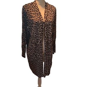 Chico's Leopard Print Women's Long Lightweight Sweater